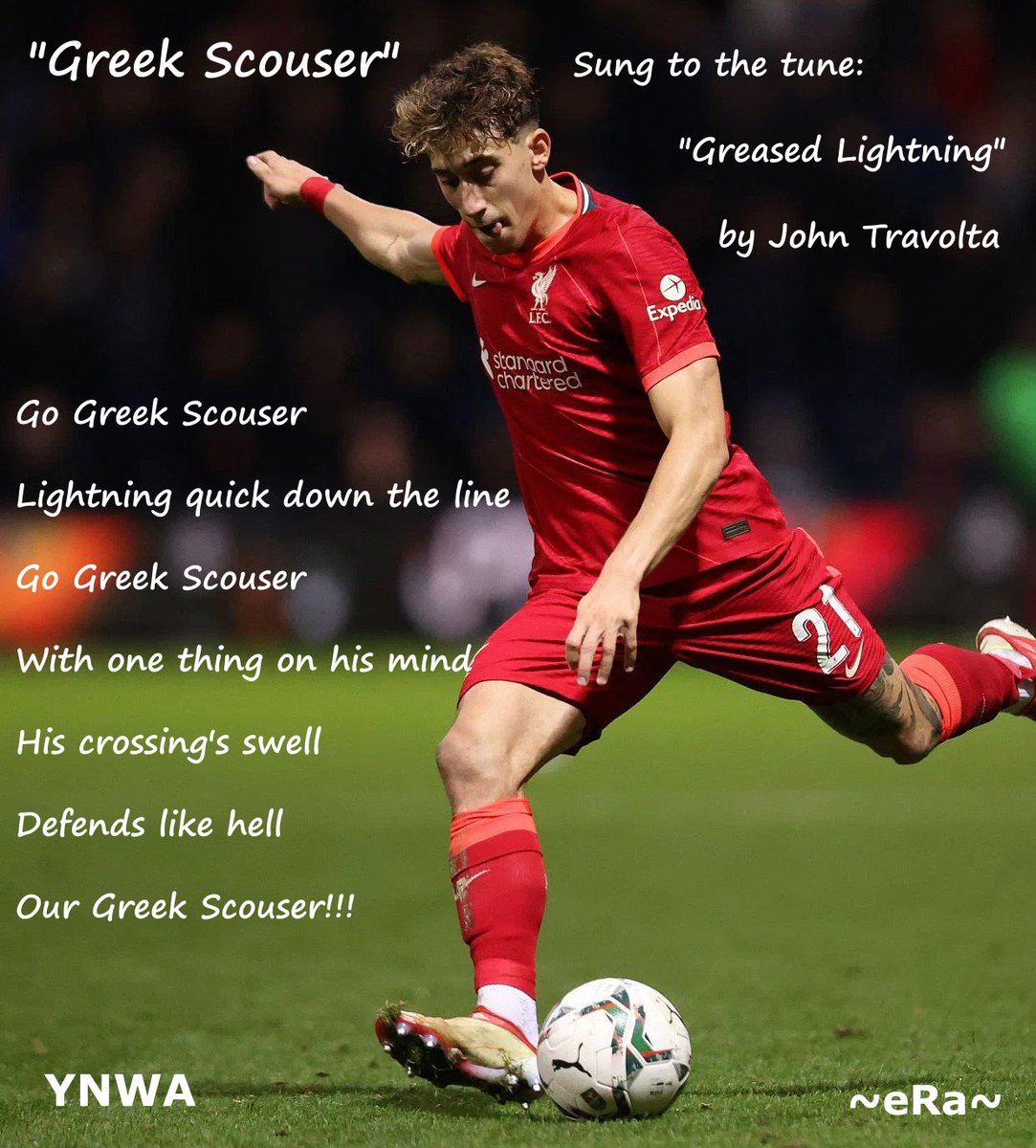era55's tweet photo. @LFC  @LFCTV @empireofthekop @TheRedmenTV @AnfieldWatch @LivEchoLFC @TheAnfieldWrap @Liverpool_ONE @nicky_fizzy @DiogoJota18 @Thiago6 

Kostas is way overdue a song 4sure! So, I came up with something. If u like it, help trend it all the way to Anfield!
#Tsimikas #LFC #YNWA https://t.co/CSwkdZAFpH