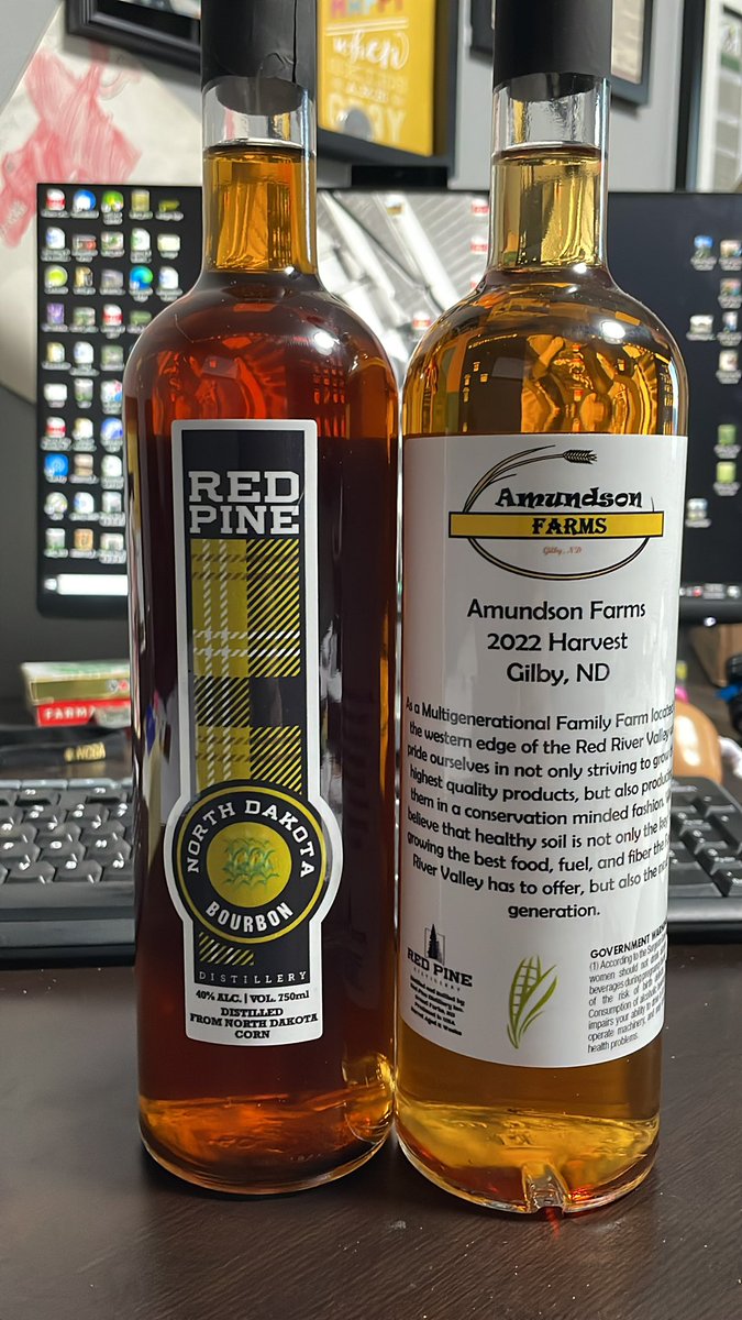 ndrockfarmer's tweet photo. Samples of our newest experiment 👍 #corn #bourbon #ndcorn https://t.co/OOaDcazrus