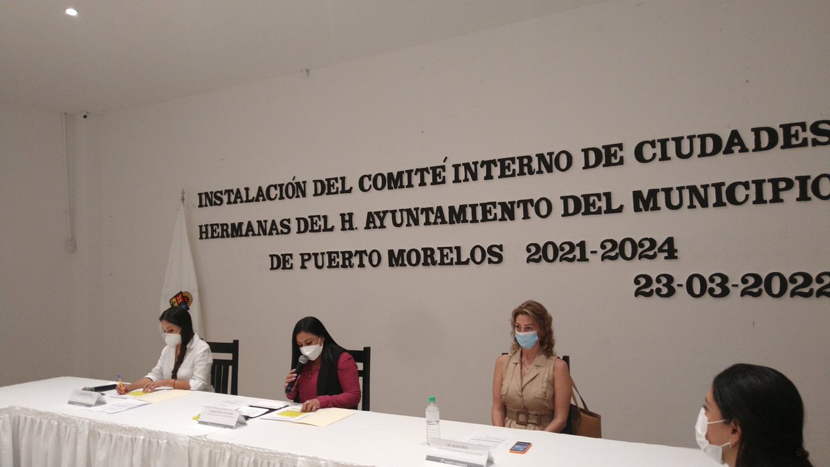 Con el objeto de establecer estrategias de vinculación con otros #Ayuntamientos para promover la cooperación y el desarrollo turístico sustentable se instalo el #ComitéInternoDeCiudadesHermanas del #XIMunicipio presidió <a href="/BlancaMerariPM/">Blanca Merari Puerto Morelos</a> presente por la <a href="/SedeturQROO/">Sría. de Turismo Quintana Roo</a>  Alicia Ríos C