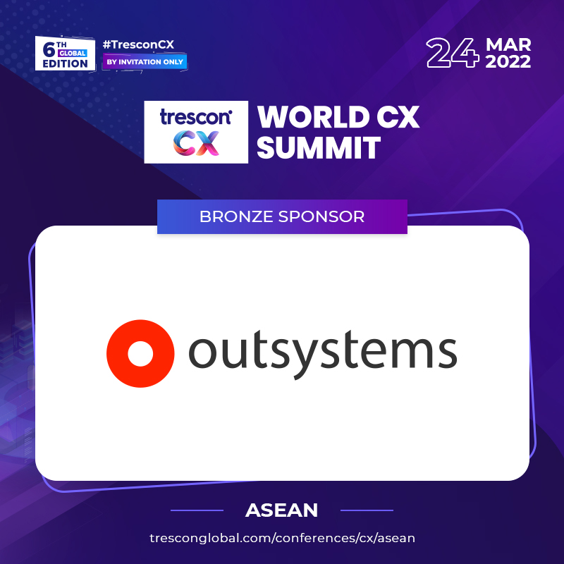 TresconGlobal's tweet photo. Meet @OutSystems - Bronze Sponsor at World CX Summit - ASEAN

Link to Outsystems's booth: https://t.co/jruUDrktzJ

Note: If you are a registered attendee, please check your email for the unique passcode to join the sessions.

#TresconCX #WCXSASEAN #cx #customerservice #AI #ML https://t.co/6B2IC5NkET
