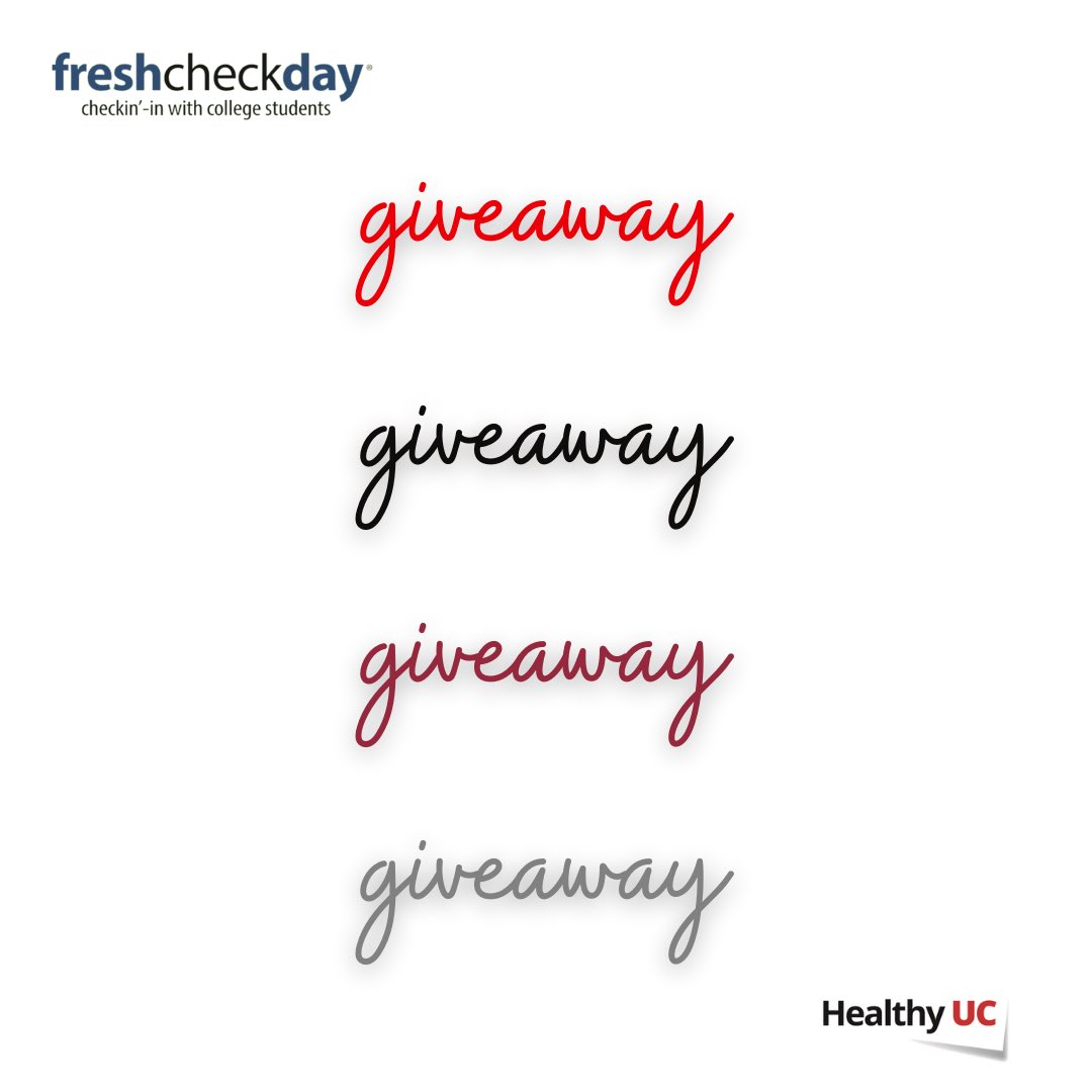 Calling all Bearcats! Follow @Healthy_UC on Instagram and tag as many students as you can on their giveaway post for a chance to win a prize-pack in honor of Fresh Check Day on April 5th! Two winners will be announced on April 1st. Get to tagging! #FreshCheckDayUC