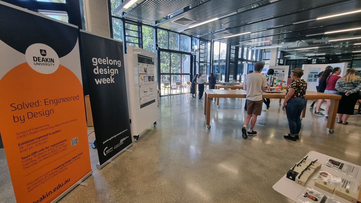 KajaAntlej's tweet photo. Today at 5pm is our last ‘Solved: Engineered by Design’ exhibition and CADET (School of Engineering) building tour at @Deakin University Waurn Ponds Campus. RSVP: https://t.co/2FGJIRCfRu #GeelongDesignWeek 2022 #Geelong #UNESCO City of #Design @GreaterGeelong @EcoDevGeelong https://t.co/2893iibXez
