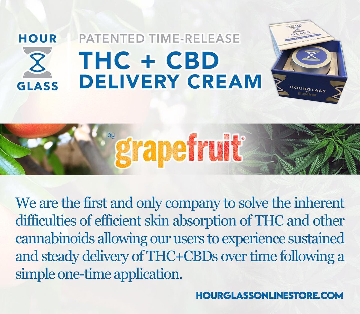grapefruitusa's tweet photo. We are the first and only company to solve the inherent difficulties of efficient skin absorption of THC and other cannabinoids! Try our THC & CBD Delivery HourGlass, best for muscle pain and any kind of discomfort 🙌🌱✨
#gpft @grapefruitusa
#grapefruit #gpft #explore https://t.co/qeknBkSOfa
