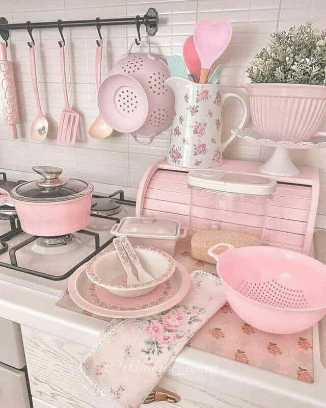 cute pink kitchen