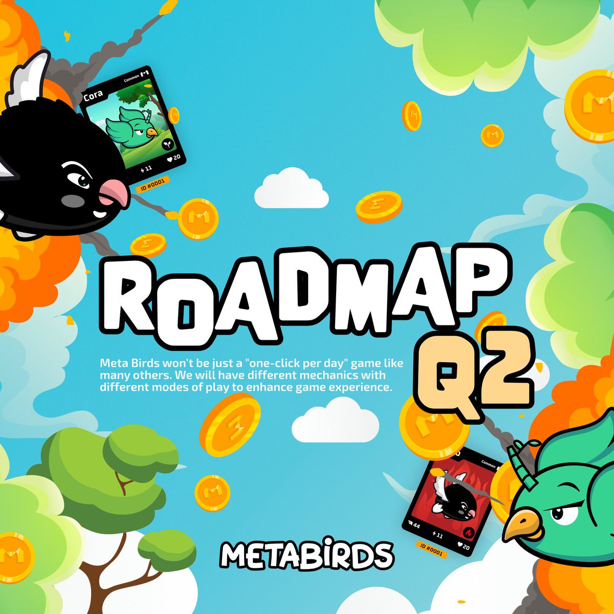 metabirdsgame's tweet photo. Towards the end of March we decided to prepare a roadmap for Meta Birds news for the community! 🐣

Throughout Q2 we will be:

Raising marketing investments (Our goal is to reach 5,000 members on our discord Community) 🚀 https://t.co/zx0MIQCp1Z