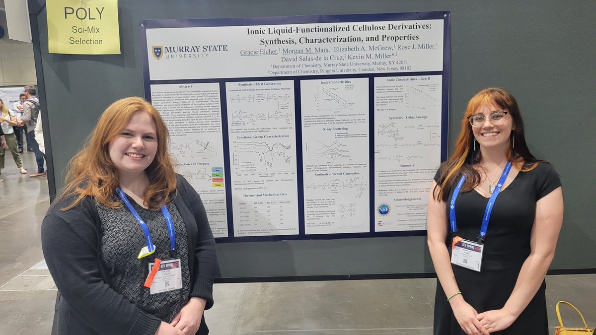 RacerPolyLab's tweet photo. Three PI talks, one undergrad talk and two undergrad posters across three divisions from our PUI team at Murray State at Spring ACS. Go big or go home as they say! Go Racers! #ACSSpring2022 #ACSPOLY #ACSPMSE #ACSCELL #RacerFacultySuccess https://t.co/8xrD8e6geV