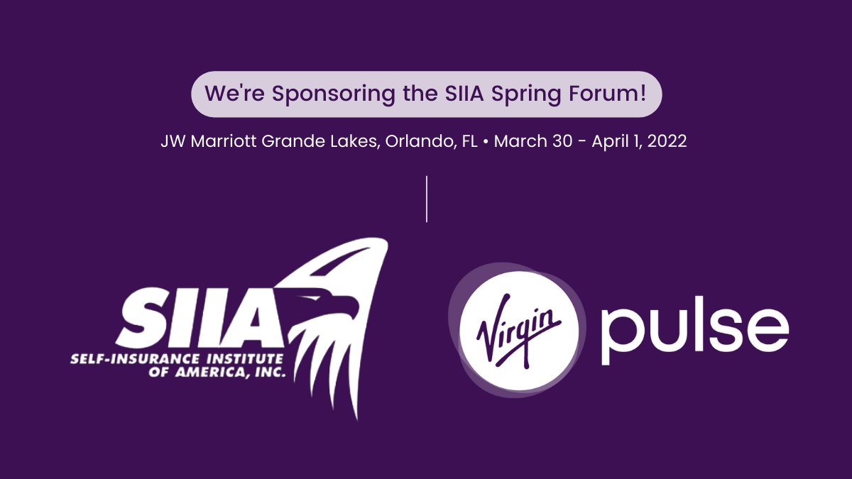 virginpulse's tweet image. We're excited to support the upcoming @SIIA_selfinsure Spring Forum next week in Orlando, Florida! This is a great opportunity for senior-level #selfinsurance professionals to connect and learn from industry experts. bit.ly/3wuRno2