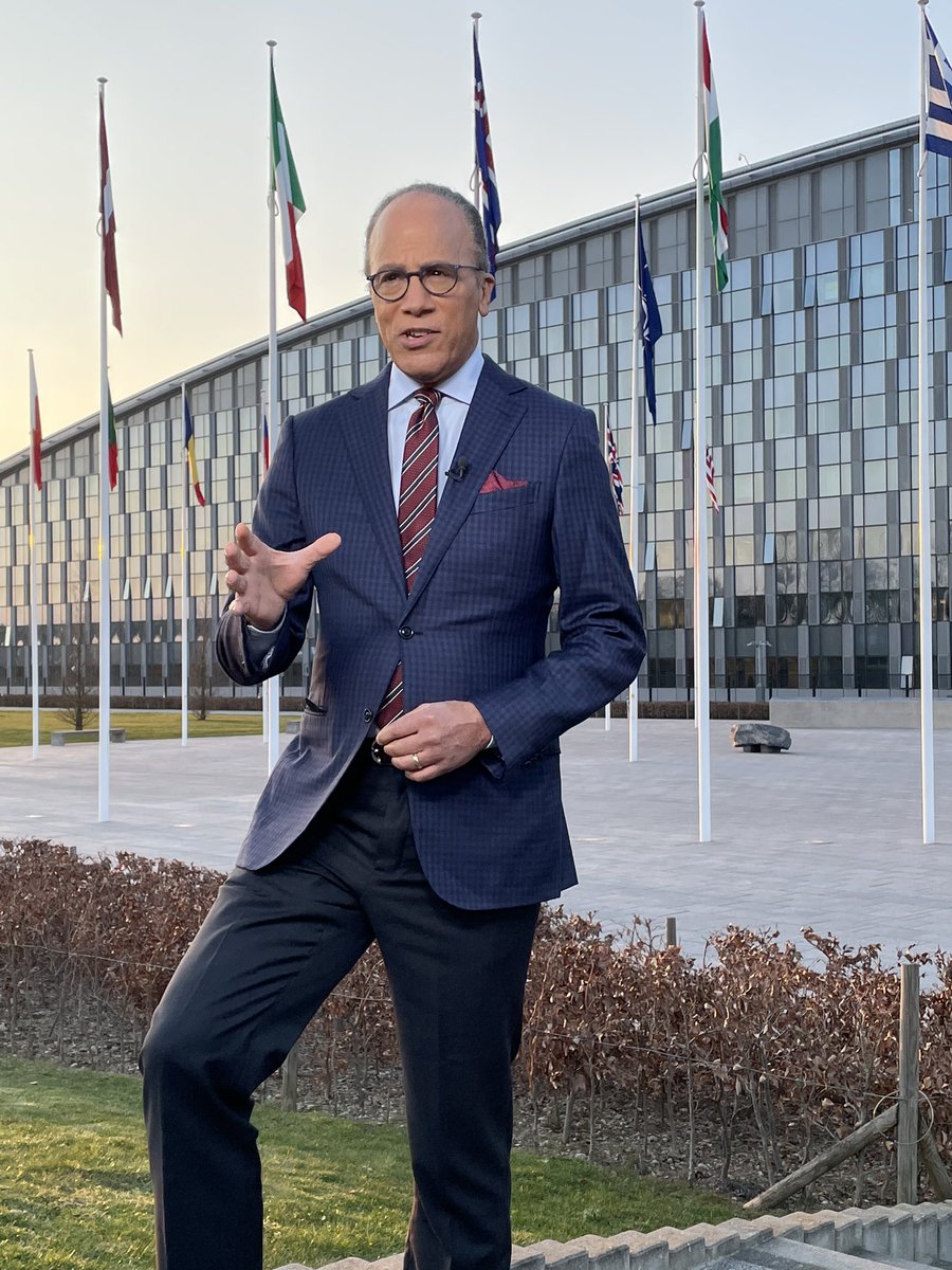 At NATO Hqs in Brussels today ahead of tomorrow’s emergency meeting on Ukraine. Full coverage from here tonight on @NBCNightlyNews