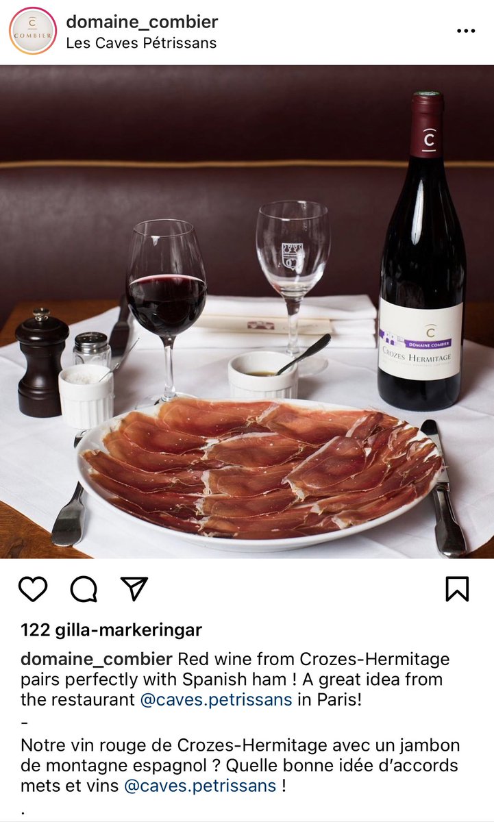 theterrificwine's tweet photo. #domainecombier #crozeshermitage #syrah #ham #jamoniberico #patanegra #gôttmos https://t.co/xy3Lv44eYk