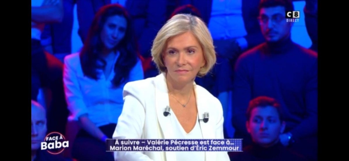 'Ca fait 3 fois que Marine Le Pen se présente. Si elle n'a pas été élue, c'est que les Français n'en voulaient pas. Si sa nièce l'a quitté pour rejoindre Zemmour, ça veut dire qu'elle même elle n'y croit plus' @vpecresse #FaceABaba #Pecresse2022