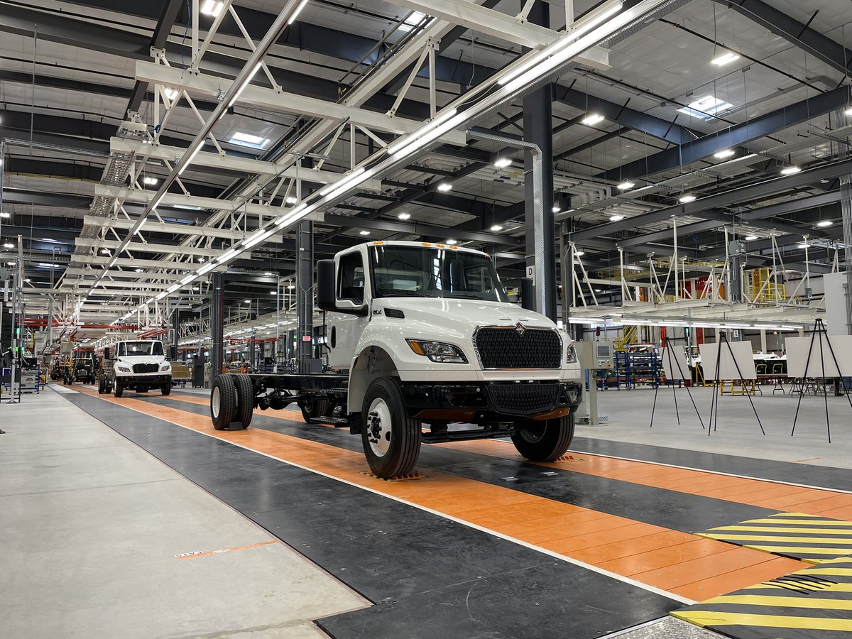 A new International truck near completion at Navistar’s new San Antonio factory. The first truck at the plant was built in January.