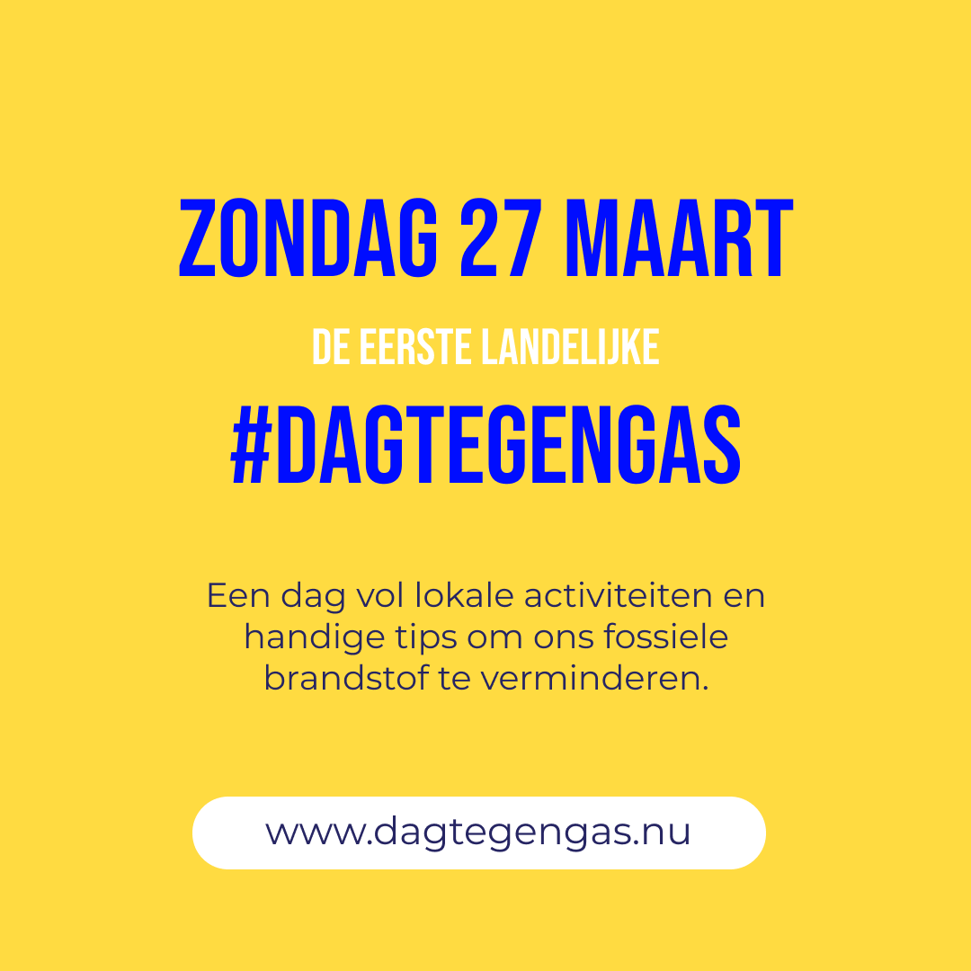Aanstaande zondag is de #dagtegengas: voor Oekraïne, voor je portemonnee en voor het klimaat. Als energiecoöperatie doen we dat bij Blijstroom samen. Welke volgende stap zet jij aanstaande zondag? Check nu dagtegengas.nu.