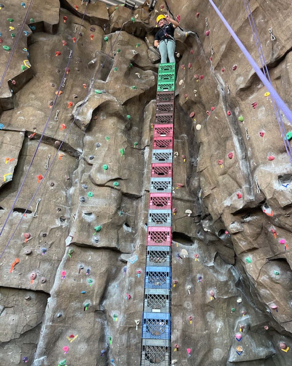 Happy #WallWednesday! In ONE week the rockwall will be transformed into a Crate Stacking arena! Do you think you have what it takes to climb higher? Visit the rockwall on March 29th to try for free! 🧗🏻‍♀️