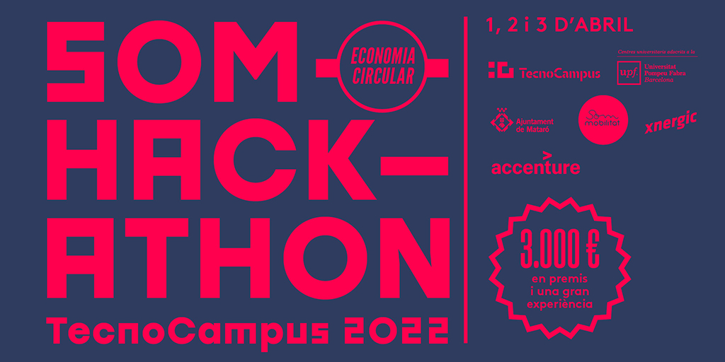 TecnoCampus's tweet photo. @LaVanguardia @matarocat @SomMobilitat 🥳Alumnes de #secundària, #batxillerat, #universitaris i #ciclesformatius #CFGS 📚 us convidem al repte de #SomHackathon22 relacionat dedicat a l'economia circular
📅1/4 - 3/4 🕔14 h📍 Foyer
🤝#TecnoCampus @matarocat @SomMobilitat
‼️Vols saber-ne més?
https://t.co/ZYCIWKLAq0 https://t.co/gaPz2NTxXs