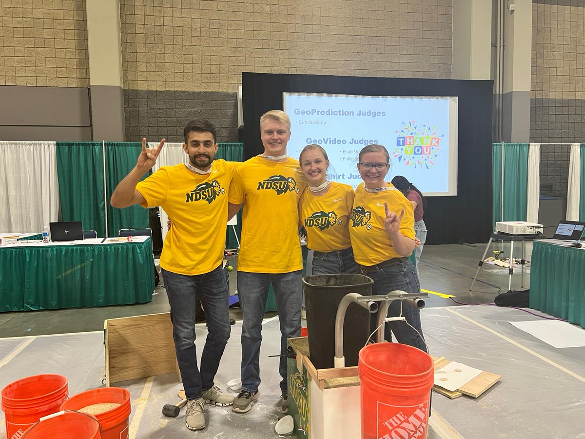 MikeKesslerPhD's tweet image. Congratulations to the NDSU GeoWall Team on placing fourth nationally this week at Geo-Congress 2022 in Charlotte, North Carolina.  The Geo-Wall Competition tasks students with designing and constructing mechanically stabilized earth retaining walls.
#GoBisonEngineering