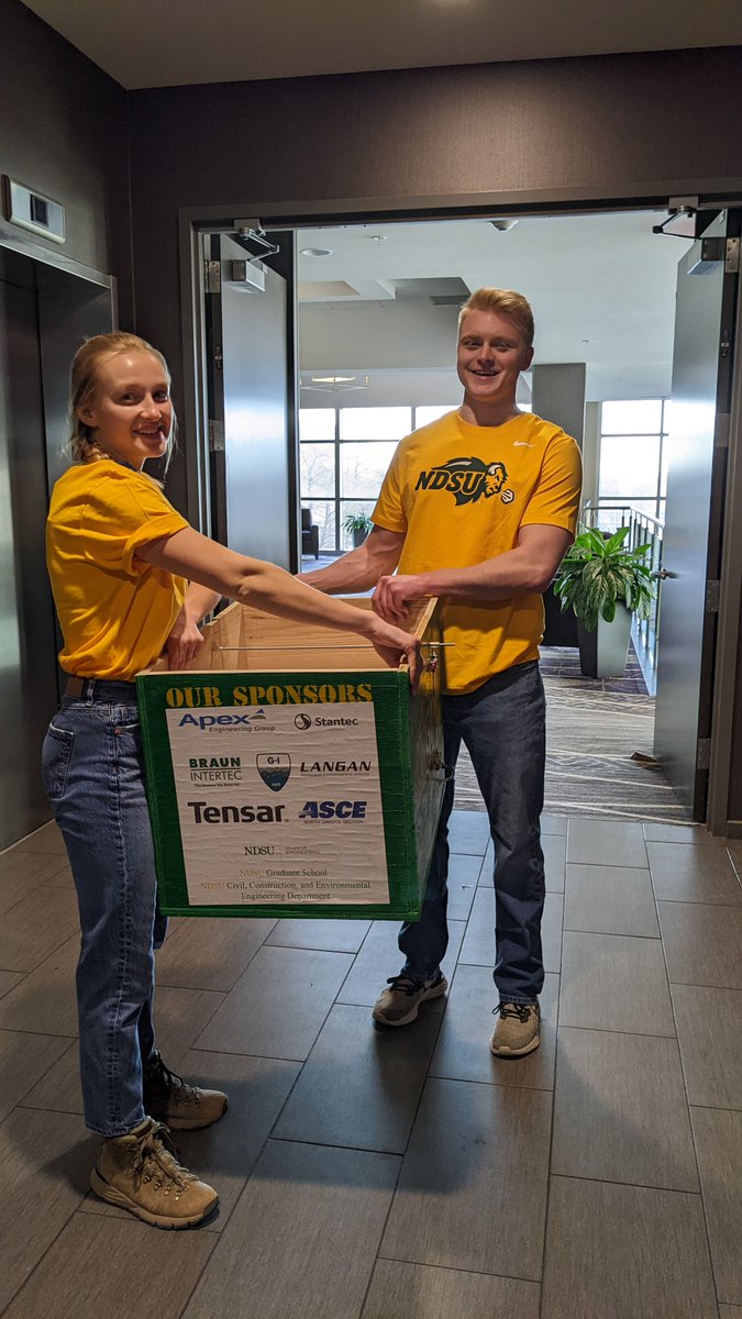 MikeKesslerPhD's tweet image. Congratulations to the NDSU GeoWall Team on placing fourth nationally this week at Geo-Congress 2022 in Charlotte, North Carolina.  The Geo-Wall Competition tasks students with designing and constructing mechanically stabilized earth retaining walls.
#GoBisonEngineering