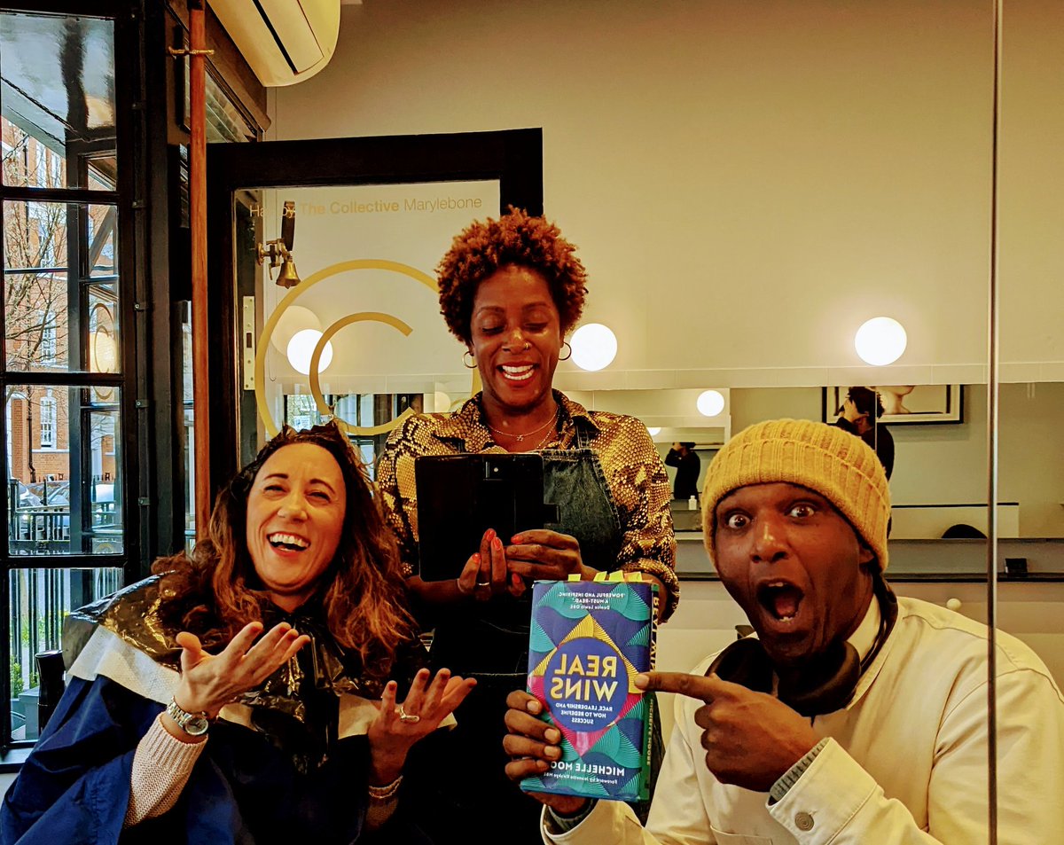 lemnsissay's tweet image. I was down the salon in Marylebone yesterday and I saw Michelle Moore getting her locks loved by my Friend @KiddisBack . Michelle has a book!! It's called #RealWins. Business. Leadership and redefining race. Boom. It all starts with a haircut X 
@HelloMoore