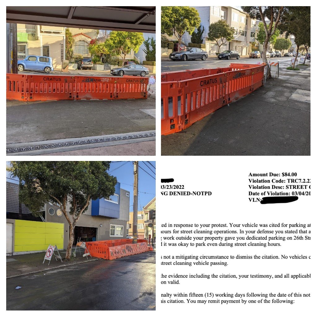 angjc3's tweet photo. @sfpublicworks thanks for being thoughtful by allowing me to park where your trucks typically park because you were doing work in front of my garage. You guys rock! Unfortunately your plan didn't work &amp; @sfmta_muni gave me a citation &amp; denied the protest. #lackofcustomerservice https://t.co/AXJREUbyhd