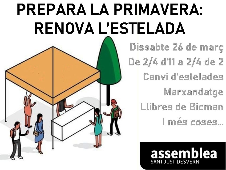 Aquest dissabte 26 al matí davant del Mercat, us hi esperem!