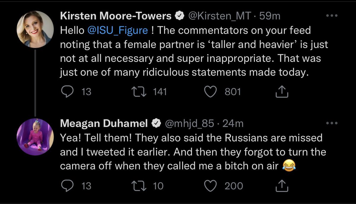 Yeah, time to not have commentary if this is what the figure skating world is getting