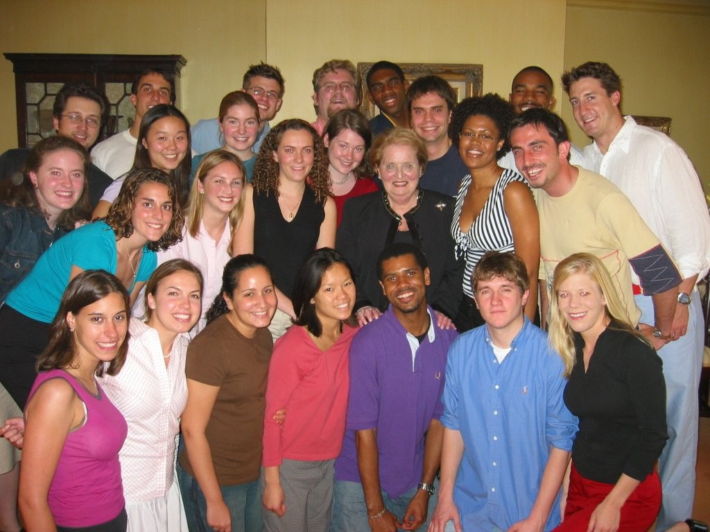 In addition to being a diplomatic trailblazer, Madeleine Albright taught. I was awestruck having her as my professor at Georgetown, but she was refreshingly normal. Here’s a photo when she hosted class at her home for lasagna. May her legacy continue to inspire future generations
