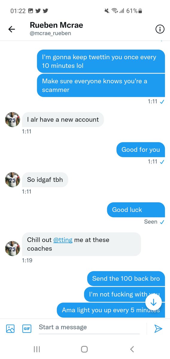 cryptoclassicx's tweet photo. @6starfootballFL @mcrae_rueben is a scammer, https://t.co/0uD0emKaeo