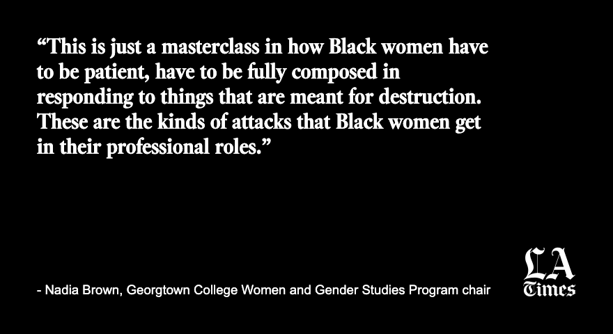 Georgetown government professor Nadia Brown had her “Race, gender and American politics” class watch clips from Judge Ketanji Brown Jackson’s Senate confirmation hearing Tuesday.

latimes.com/politics/story…