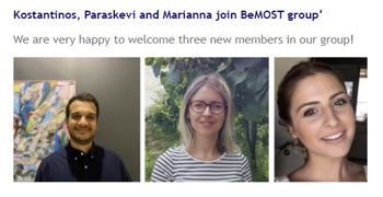 Never too late to welcome Paraskevi, Konstantinos and Marianna to the BeMOST group (...and Twitter :)) <a href="/ParaskeviNtalia/">Paraskevi Ntalia</a> <a href="/SKonstadinos/">Samaras Konstadinos</a>