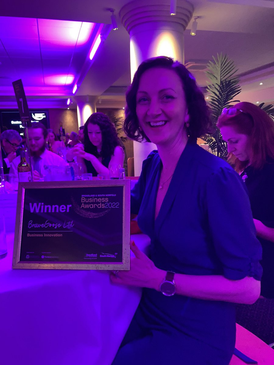 Congratulations to <a href="/NewAngliaLEP/">New Anglia LEP</a> chair CJ Green and her business <a href="/bravegooseLtd/">BraveGoose</a> winning the Business Innovation award at the South Norfolk and Broadland Business Awards #BSNBizawards <a href="/SNorfolkCouncil/">South Norfolk Council</a> <a href="/BroadlandDC/">Broadland District Council</a>