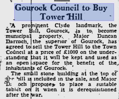 #GourockHistory #TowerHill #MajorDuncanDarroch 

Tower Hill, Gourock - The Glasgow Herald, 23 March 1945

More here facebook.com/groups/3556504…