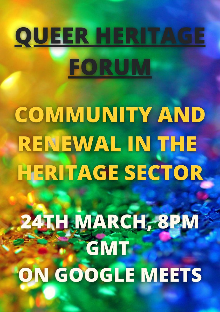 This week's subjects will be about community and renewal in the heritage sector. The topics of belonging, mental health and formation will be explored. After the discussion, there will be an online party. 24th March, 8pm GMT :D DM us for the link.