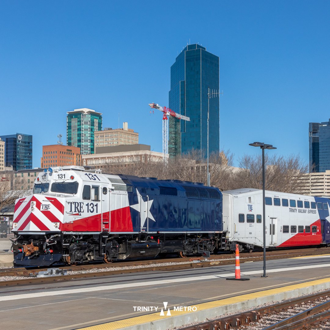 TRE has two new locomotives and you might see them out on the rails. They are in the testing phase and will be in service soon. Be on the lookout for locomotives 130 or 131 pulling your train! trinityrailwayexpress.org
