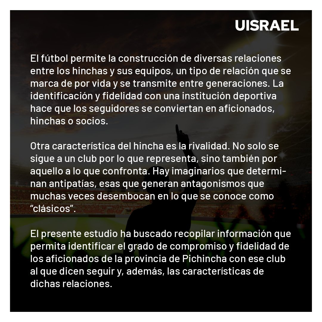 🔎Compartimos la investigación ¿Hinchas de Corazón? ❤️

👁️Un vistazo a la fidelidad de los hinchas del rey de los deportes desarrollada por el docente <a href="/clasesmkt/">mktecclases</a> Wilson Nieto  de la UISRAEL.⚽

👀Lee la investigación completa👇🏽
bit.ly/HinchasDeCoraz…