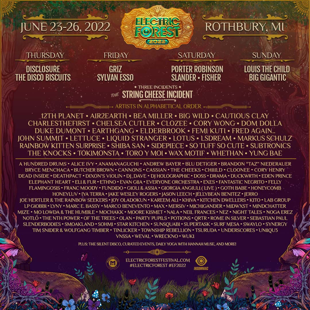 Electric Forest 2022 lineup
