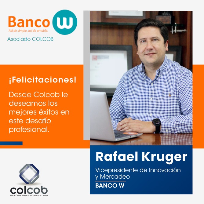 Colcob_Colombia's tweet photo. ¡¡Felicitamos a @rafakruger5  nuevo vicepresidente de innovación y mercadeo en el @BancoWOficial Expresamos todo nuestro reconocimiento, deseándole un camino lleno de triunfos!! 👏👏
#AsociadosColcob https://t.co/OeAg2WDg5R