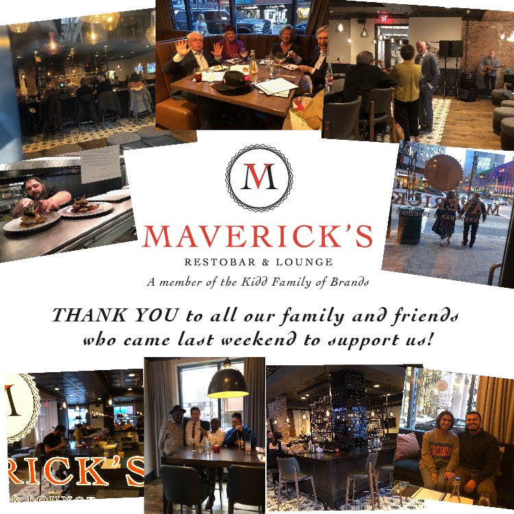 MAVERICKSRESTO's tweet photo. THANK YOU to all our friends and family who made our opening weekend so special! 💫 #mavericks #mavericksrestobar #restaurant #cincinnati #thecincinnatianhotel #thankyou #friends #family #grandopening #restobar https://t.co/Z7ieKO6E2I