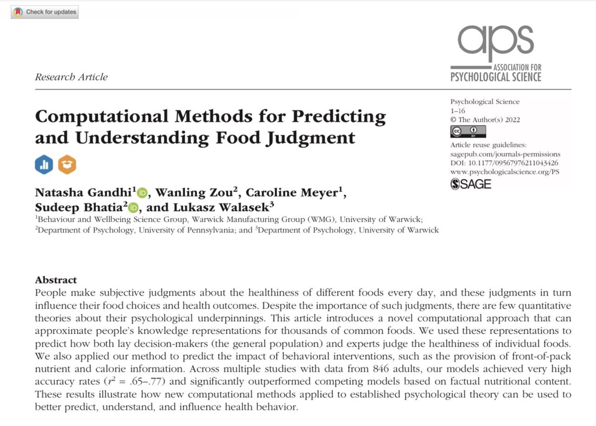 emollick's tweet photo. This study used machine learning to see what makes people think that food is healthy. It turns out there are two dimensions that predict our view of “healthiness” - naturalness &amp; rawness. These associations are so strong that they matter more than dieticians’ advice. (Top is 🥦) https://t.co/vz1JGSdgbR