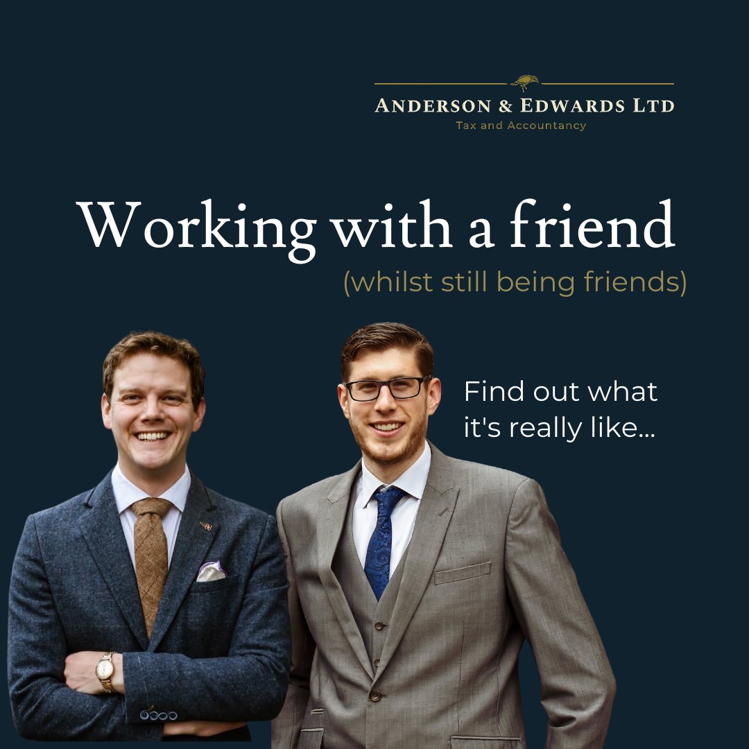 AE_CALtd's tweet photo. It’s not for everyone, but it seems to be working for us. After years of ‘Hive Till Five’ club nights at university, we're still friends and now business partners too: https://t.co/TEOAssteoj

#accoutancy #tax #sme #businessowner #businesspartner #edinburgh #friends #business https://t.co/TR8TSe3x4c