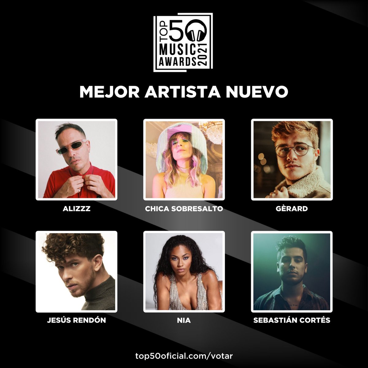 🏆TOP 50 MUSIC AWARDS 2021🏆

Vota a Gèrard en la categoría de “Mejor Artista Nuevo”

📌 Votos ilimitados
📌 Hasta el 25/04 a las 23:59

🗳 top50oficial.com/votar/