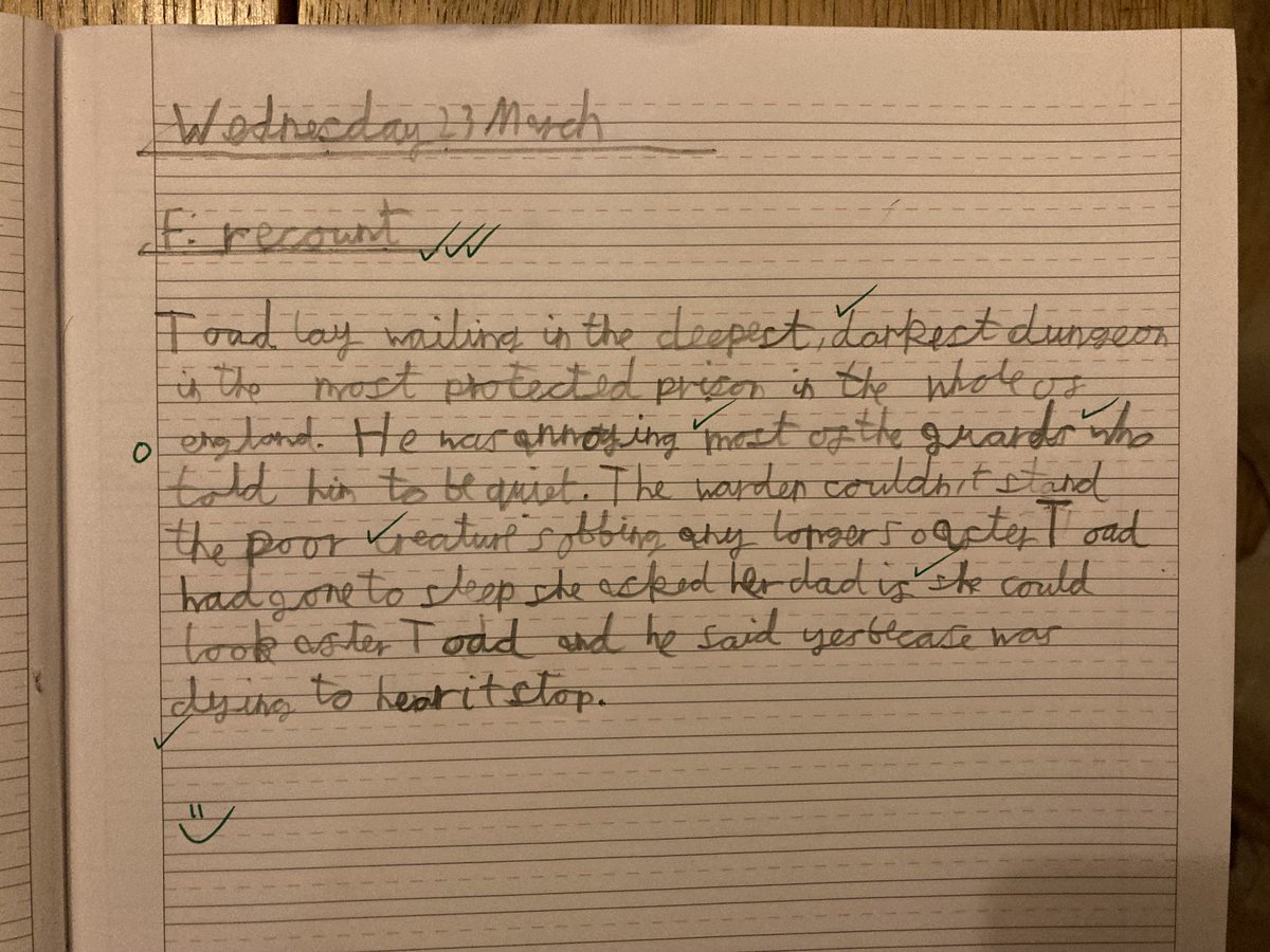 ManorParkSchool's tweet photo. Year 4 are focusing on accurately using the past progressive tense  whilst linking ideas together with subordinating conjunctions of time. Fantastic independent writing everyone! 🙂#shortwrite  @TheLCUK https://t.co/yldC8o1IBv