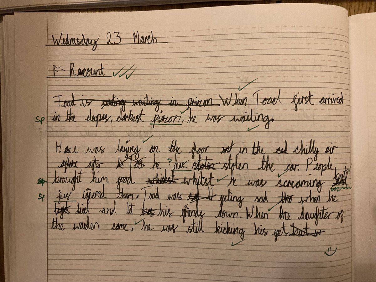 ManorParkSchool's tweet photo. Year 4 are focusing on accurately using the past progressive tense  whilst linking ideas together with subordinating conjunctions of time. Fantastic independent writing everyone! 🙂#shortwrite  @TheLCUK https://t.co/yldC8o1IBv