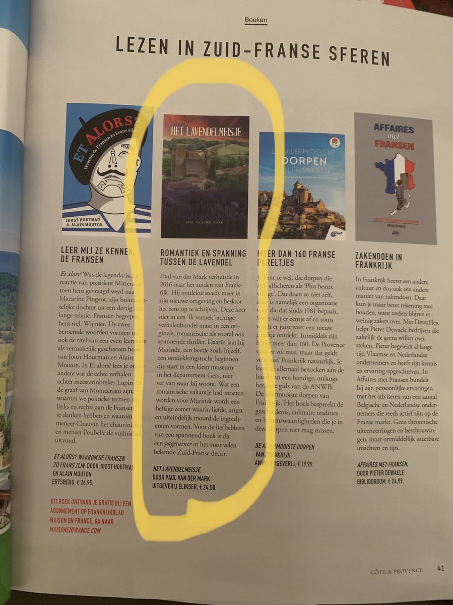 Best trots op, mijn boek tegenkomen in het blad Cote &amp; Provence