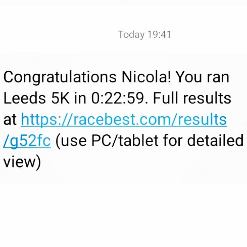 NicolaForwood's tweet photo. I just ran a 22:59 5km. 5 days after running 5 marathons?! For context my 5km PB is 22:53! 😱 How?! #thisgirlisonfire
Thanks for a great event as always #evensplits @RaceBest I'm ridiculously happy! 😃😃😃 https://t.co/hfbeWQNzpx