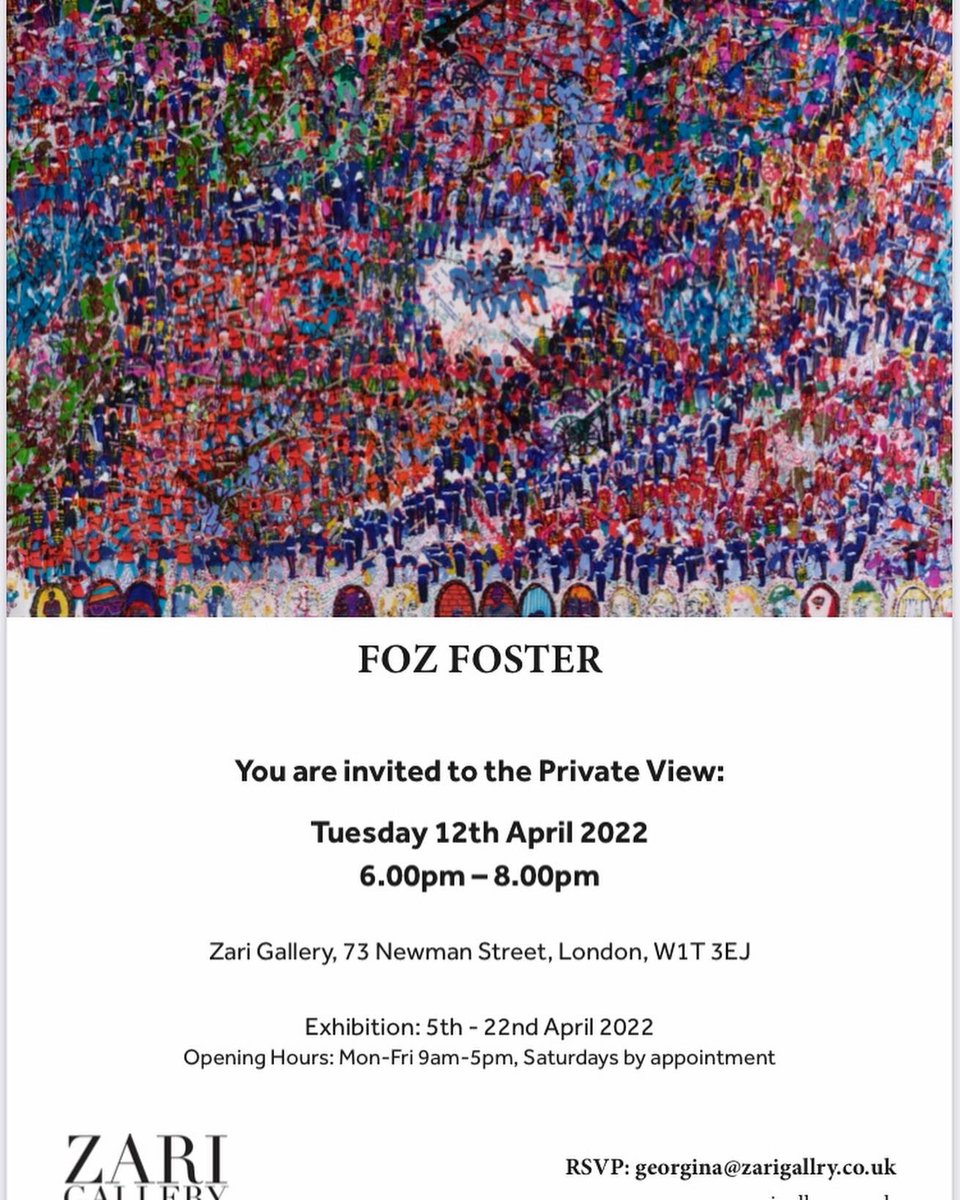 Looking forward to seeing a selection of works on paper not seen together at Zari Gallery. All welcome at PV or through out the exhibition