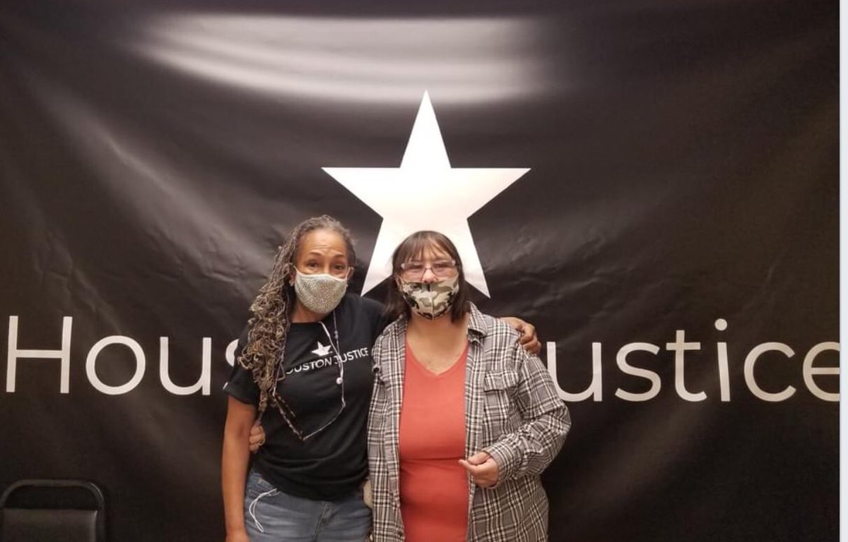 HoustonJustice2's tweet photo. This is #HoustonJustice ID Connect Director Karen Hart-Hasan with "Julia", who lost her identification documents due to an illegal eviction. Thanks to ID Connect, she is in the process of getting back on her feet. https://t.co/nHfhDN9Jg6