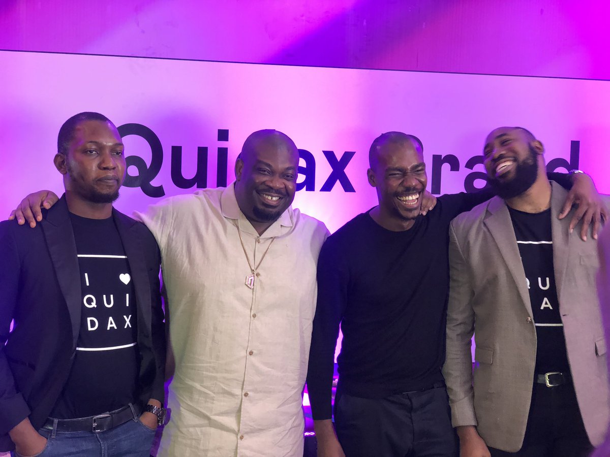 andersonozakpo's tweet photo. Quite a lot is happening with Crypto, the blockchain and metaverse and it was a delight to meet some of the big guys playing in the space.

Congrats to the @QuidaxGlobal team on the big reveal @DONJAZZY #CryptoMbappe no dey carry last.

@aforisms_  @MissTechyNG Also present. https://t.co/hd35culfgR