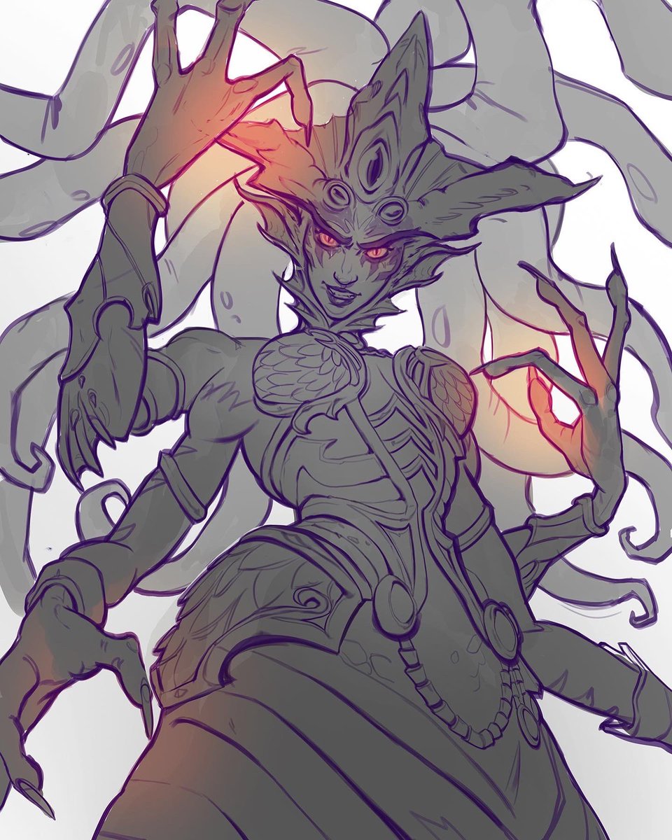 As an AD on the <a href="/PlayHearthstone/">Hearthstone</a>, I barely had time to do much hands on art work, but I think always is important to always carve out time to create artwork to help inspire/align the team on the art style. Here my #art for #queenazshara 
©2022 Blizzard Entertainment