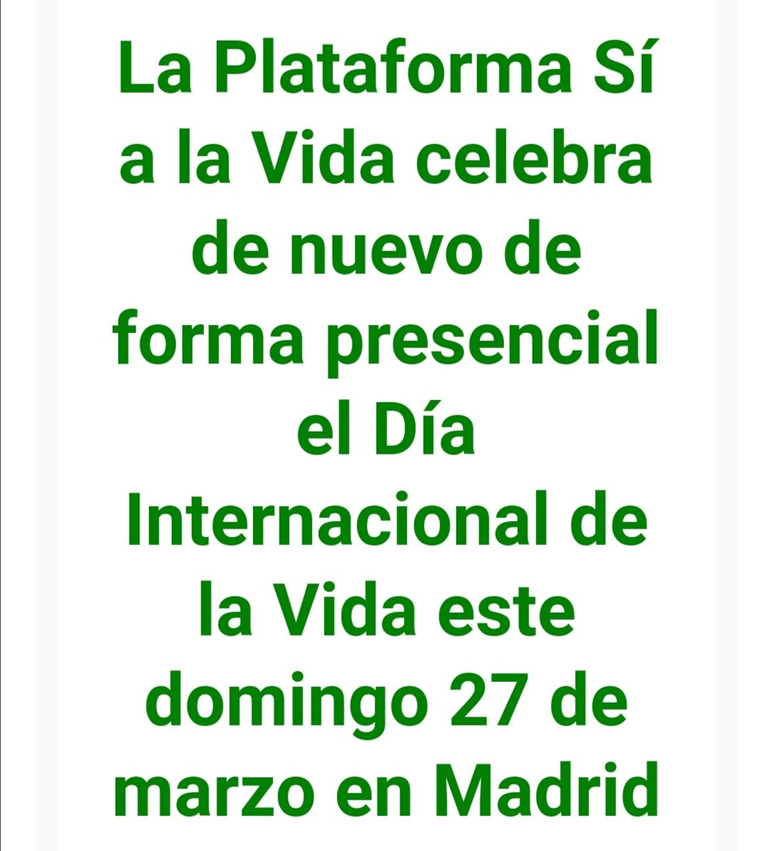 REDMADREAragon's tweet photo. MARCHA POR LA VIDA 2022
Después de dos años haciendolo online, volvemos a juntarnos más de 500 asociaciones y entidades en Madrid. 
No te quedes.
Tenemos autobús gratuito.

¡Apúntate y defiende la Vida!
Escríbenos! https://t.co/QanvLOEVZU