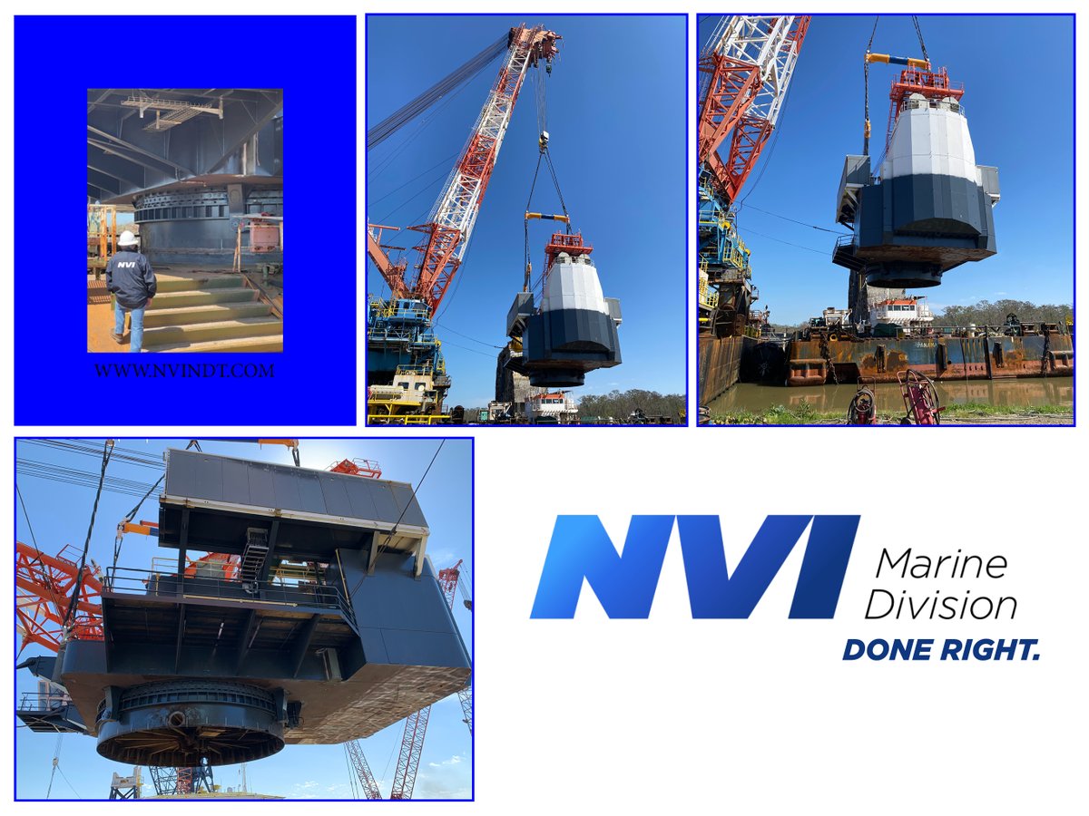 nvindtllc's tweet photo. Performing a transfer of a crane between barges.  All was completed with a team of professionals, the right know-how, and perfect weather to make this job a success!
#nvindt #ndt #doneright
https://t.co/4sEf41bEyP https://t.co/BA7wMdmSGI