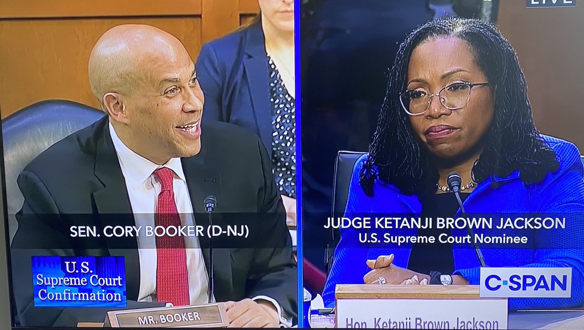 Watching this remarkable woman make history has been astounding! But watching the exchange where she is truly seen and celebrated for all that she has accomplished by <a href="/CoryBooker/">Cory Booker</a> was amazing. I hope she knows that so many of us are cheering for her!